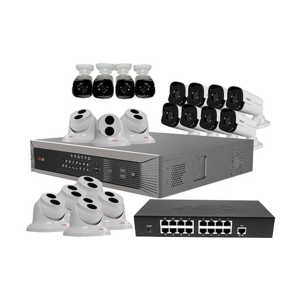 Revo America Ultra Plus HD 32 Channel 4TB NVR Surveillance System with 20 x 4 Megapixel Cameras RUP321T8GB12G-4T - main